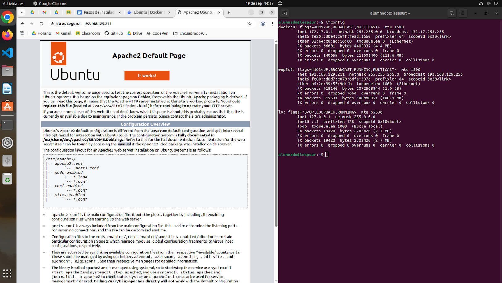Imagen de Docker en Apache2